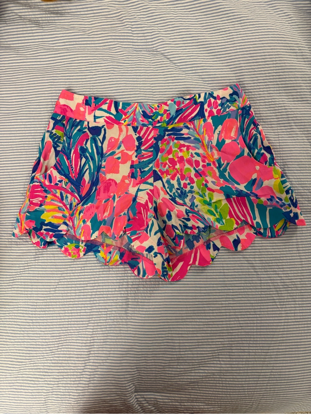 Lilly Pulitzer Pink Multicolor Floral Scallop Hem Skort